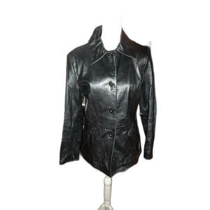 SALE! Fabulous Limited Edition Wilsons Leather Ladies Jacket Med Silvery Black